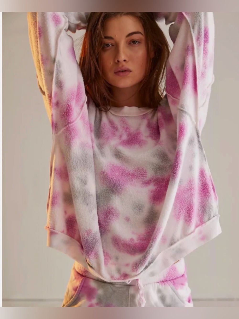 Free People Kelly Washed Tie Dye Hyacinth & Charcoal